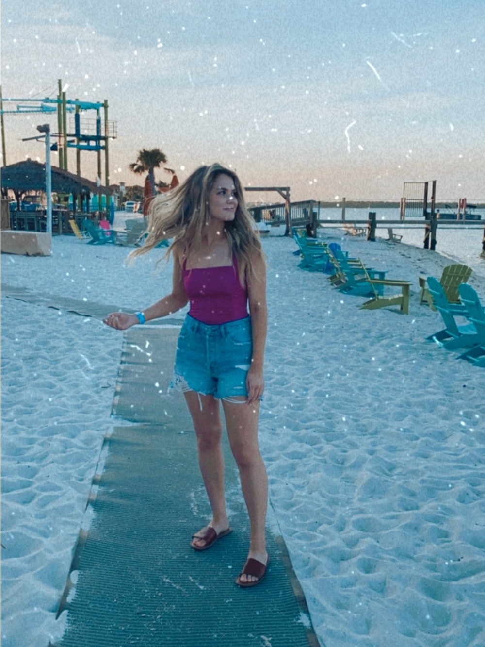 Abercrombie & Fitch Light Blue Distressed Denim Shorts - Picture 7 of 8